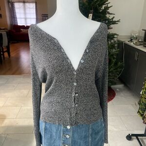 Elena Gilbert Charcoal Button-Up Women's Cardigan